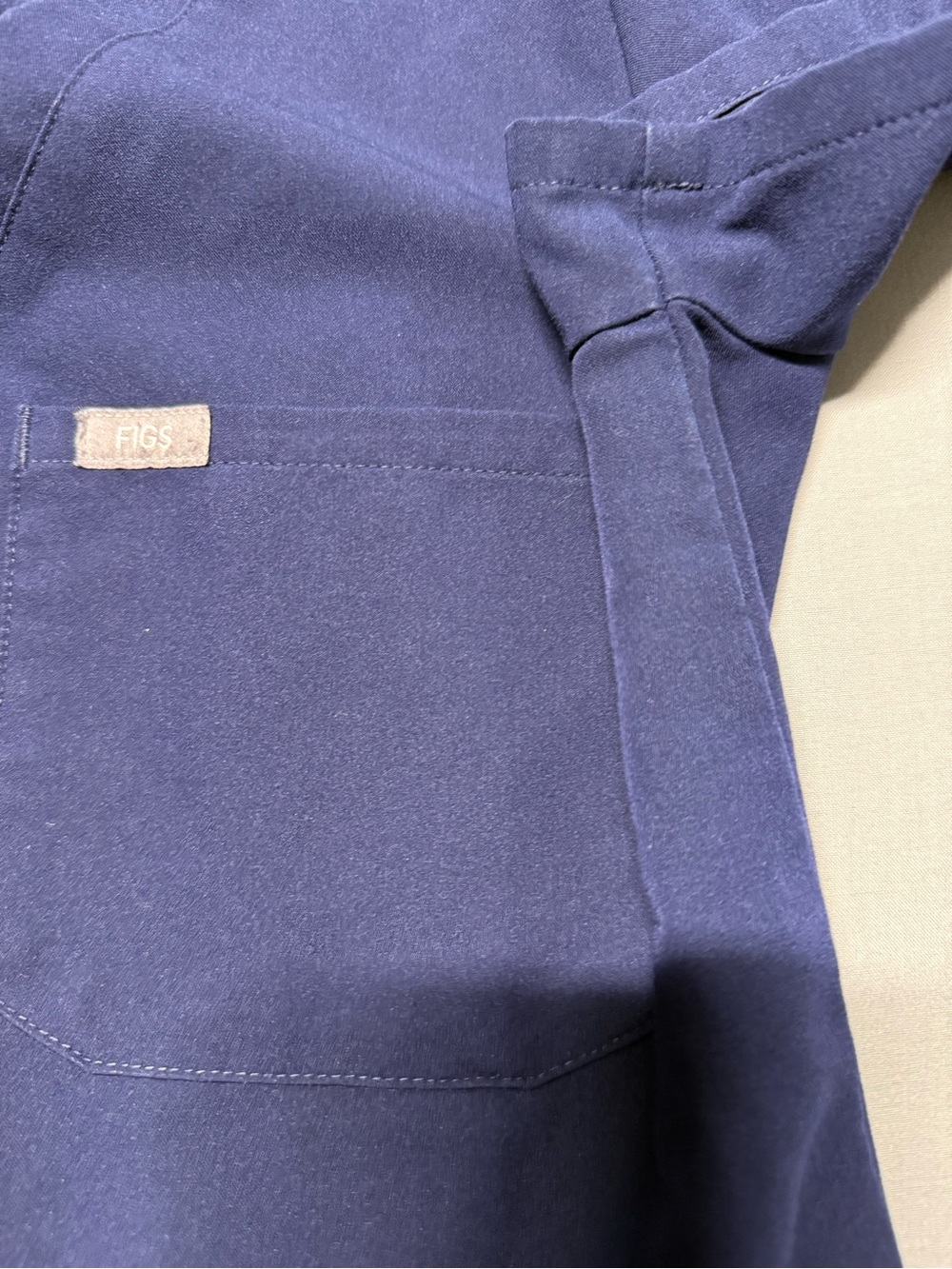 FIGS Technical Collection Scrub Top Uniform in Navy Blue - Picture 5 of 5
